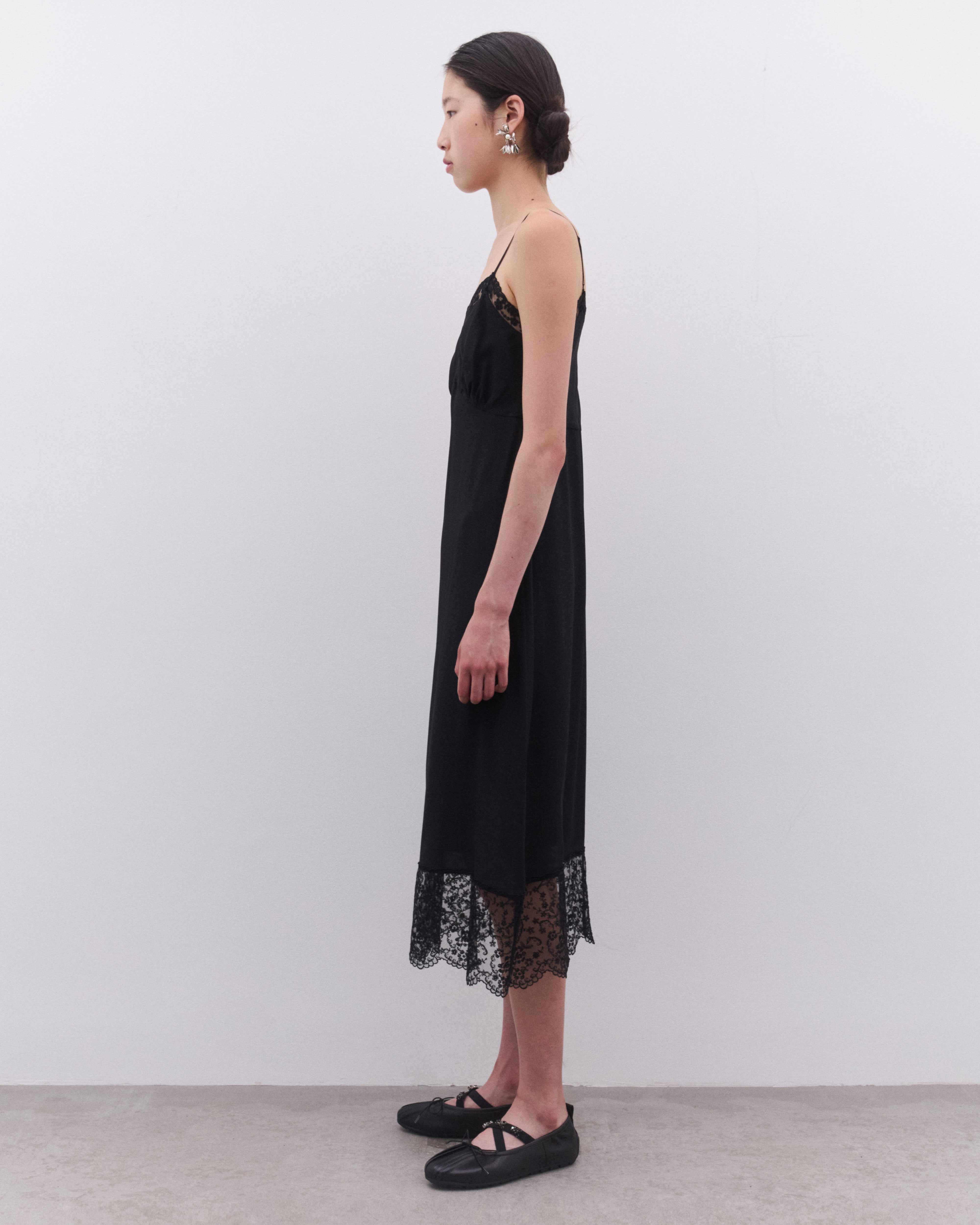 Simone Rocha: Women's Lace Trim Slip (Black) | Dover Street Market