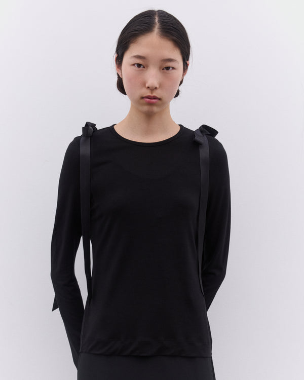 Simone Rocha - Women’s Ribbon Long Sleeve T-Shirt - (Black)