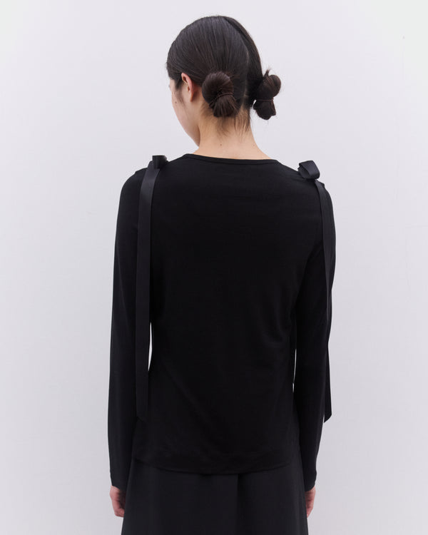 Simone Rocha - Women’s Ribbon Long Sleeve T-Shirt - (Black)