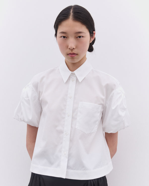Simone Rocha - Women’s Cropped Puff Bow Sleeve Shirt - (White)