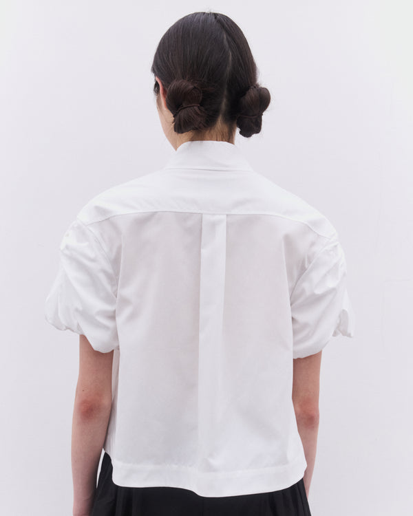 Simone Rocha - Women’s Cropped Puff Bow Sleeve Shirt - (White)