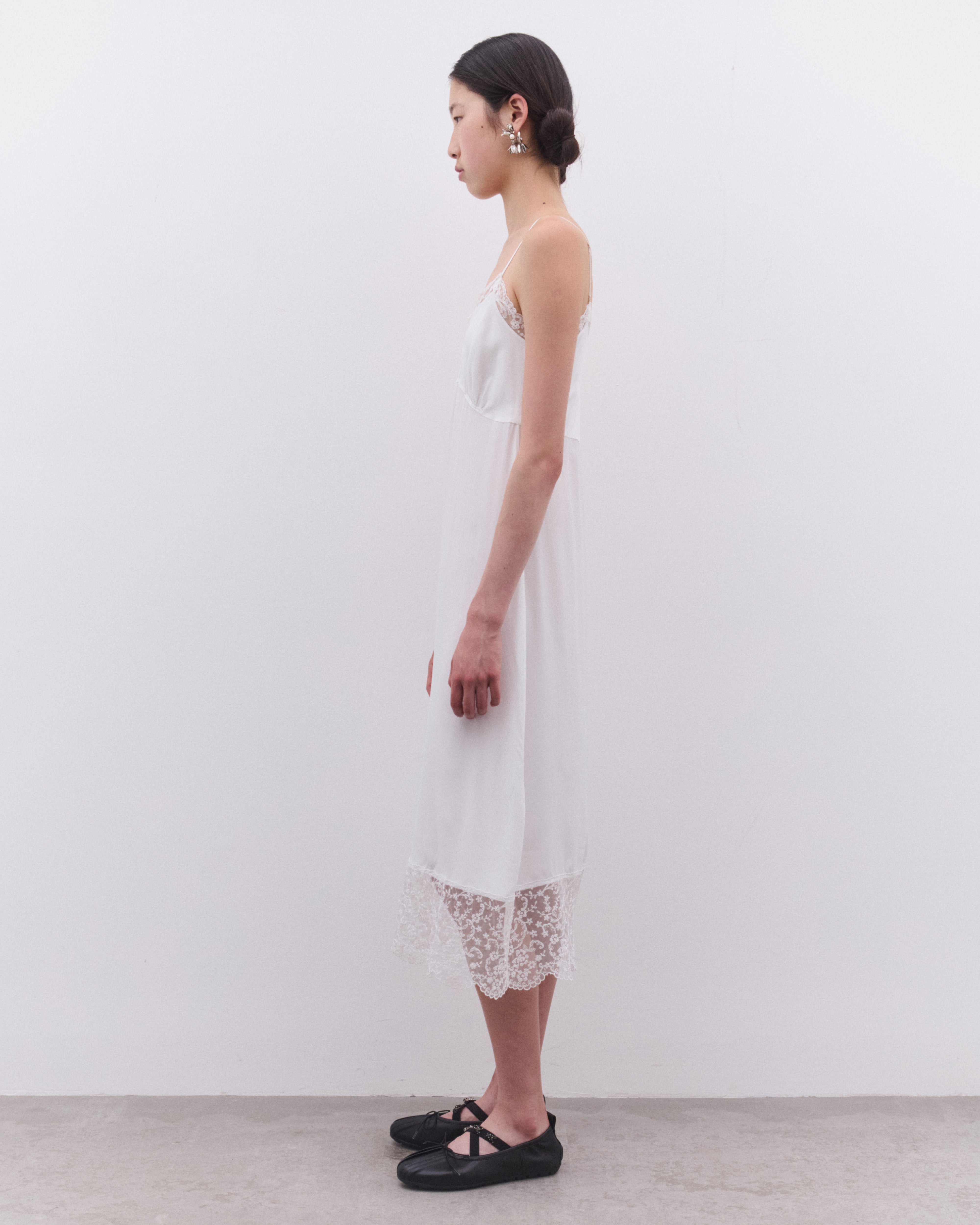 Simone Rocha: Women's Lace Trim Slip Dress (Ivory) | Dover Street