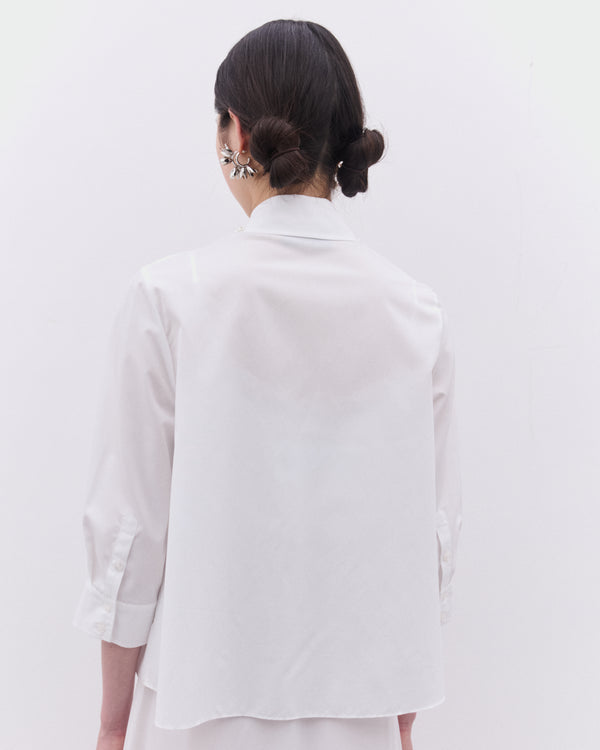 Simone Rocha - Women’s Cropped Pearl Trim Shirt - (White)