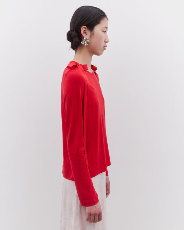 Simone Rocha - Women’s Ribbon Long Sleeve T-Shirt - (Red)