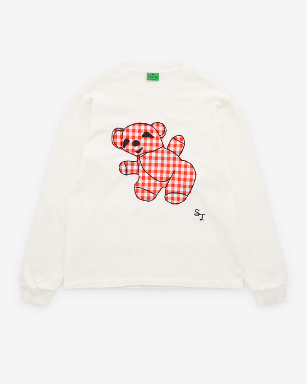Small Talk - Men’s L/S Bear Tee - (Red Gingham)