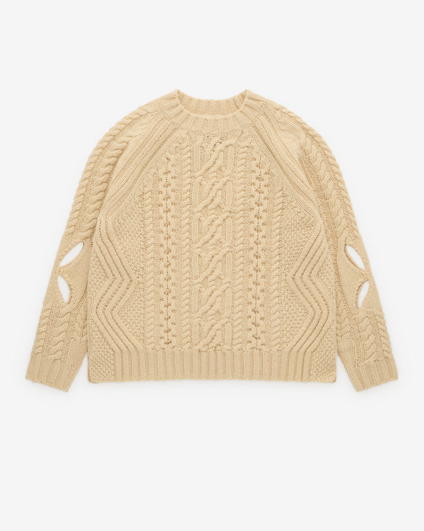 Stefan Cooke - Men’s Cable Jumper - (Oatmeal)