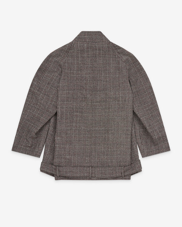 Stefan Cooke - Men's Doctor's Belted Jacket - (Grey Check)