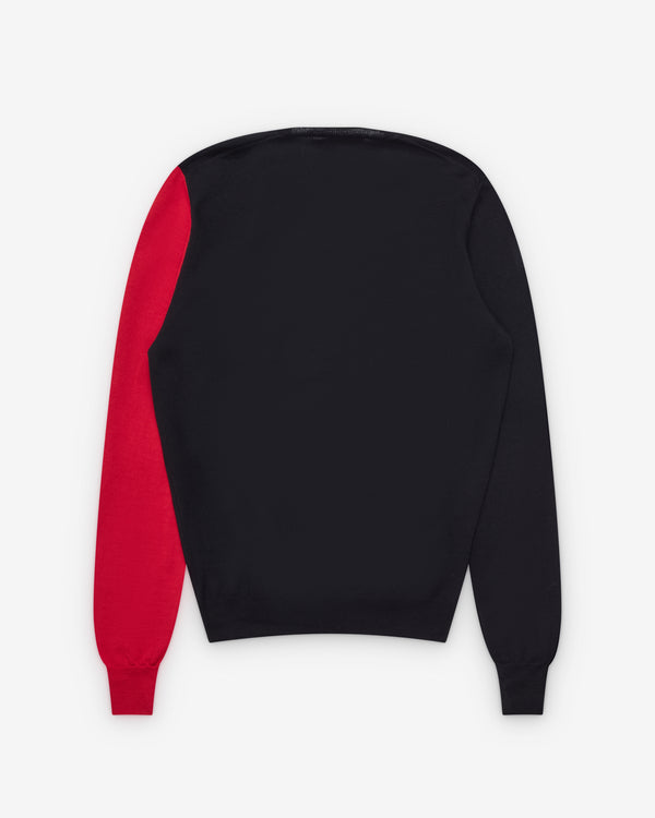 Stefan Cooke - Men's Contrast Knit Jumper - (Black)
