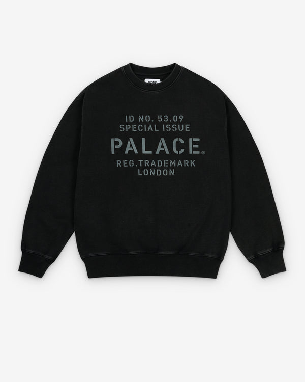 Palace - Men's Stencil Crew - (Black)