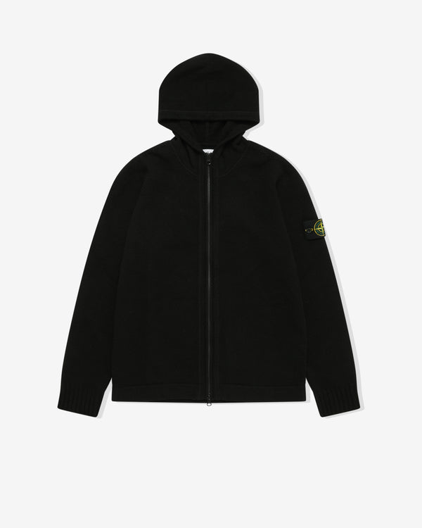 Stone Island - Men's Zip Up Wool Hoodie - (Black)