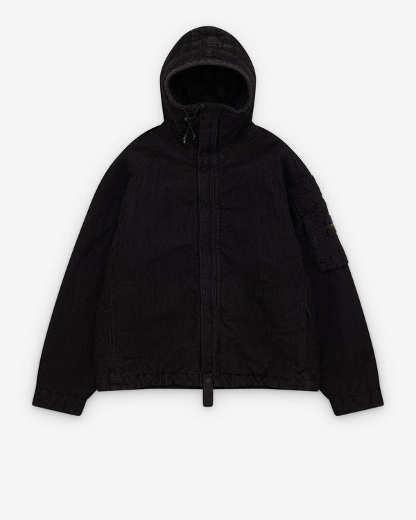 Stone Island - Men’s Wrinkle Corduroy Hooded Jacket - (Black)