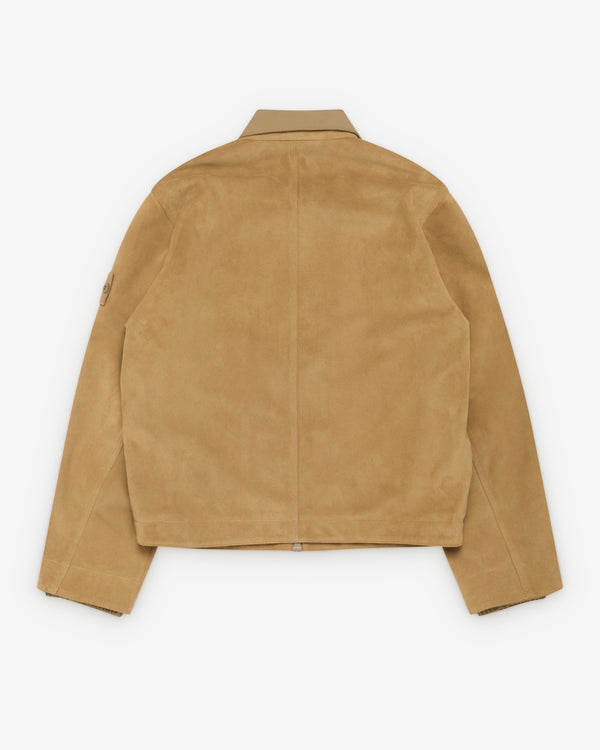 Stone Island - Men's Split Leather Jacket - (Dark Beige)