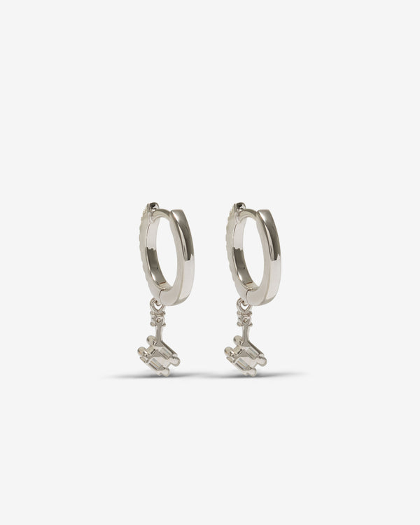 Suzanne Kalan - Diamond Dangle Drop Huggies - (White Gold)