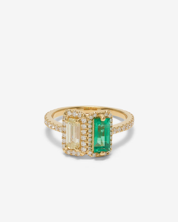 Suzanne Kalan - One of a Kind Emerald And Diamond Ring - (Yellow Gold)