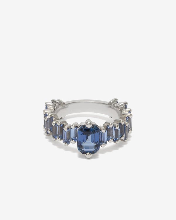 Suzanne Kalan - One of a Kind Sapphire Step Ring - (White Gold)