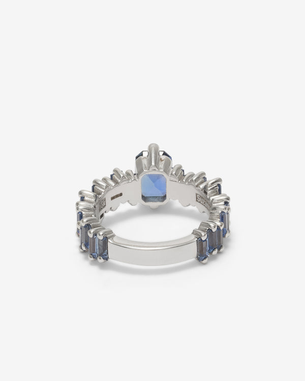 Suzanne Kalan - One of a Kind Sapphire Step Ring - (White Gold)
