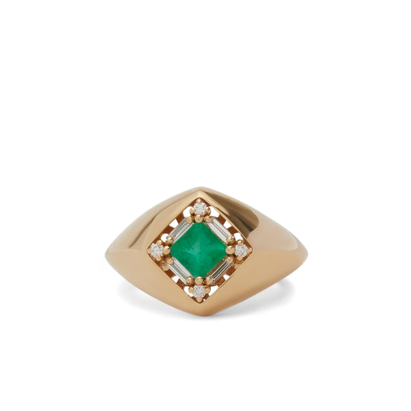 Suzanne Kalan - Emerald Signet Ring - (Yellow Gold)