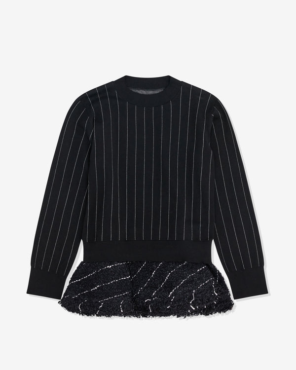 sacai - Women's Tweed & Knit Pullover - (Black)