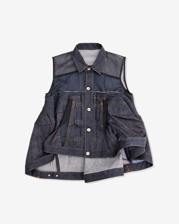 sacai - Women's Sheer Panelled Denim Vest - (Indigo)