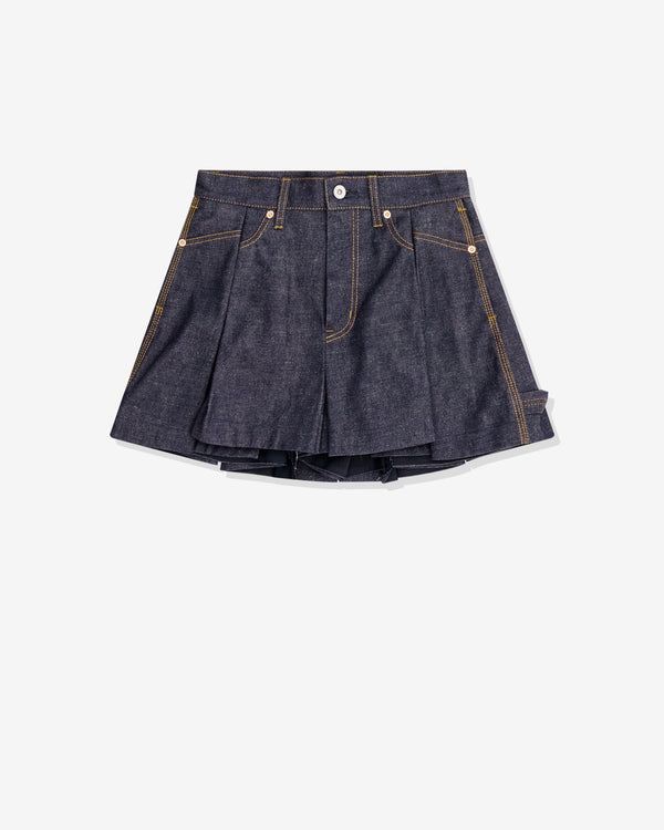 sacai - Women's Denim Pleated Shorts - (Indigo)