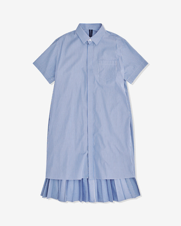 sacai - Women's Pleated Panel Shirt Dress - (Blue)