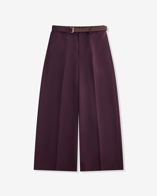 sacai - Men's Wide Leg Twill Pants - (Aubergine)