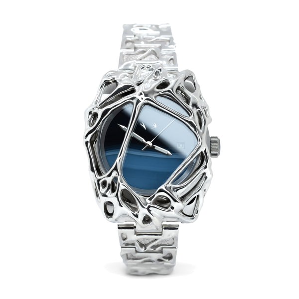 Alabaster Industries - Men's Silver Sinew In Blue Agate - (Silver)