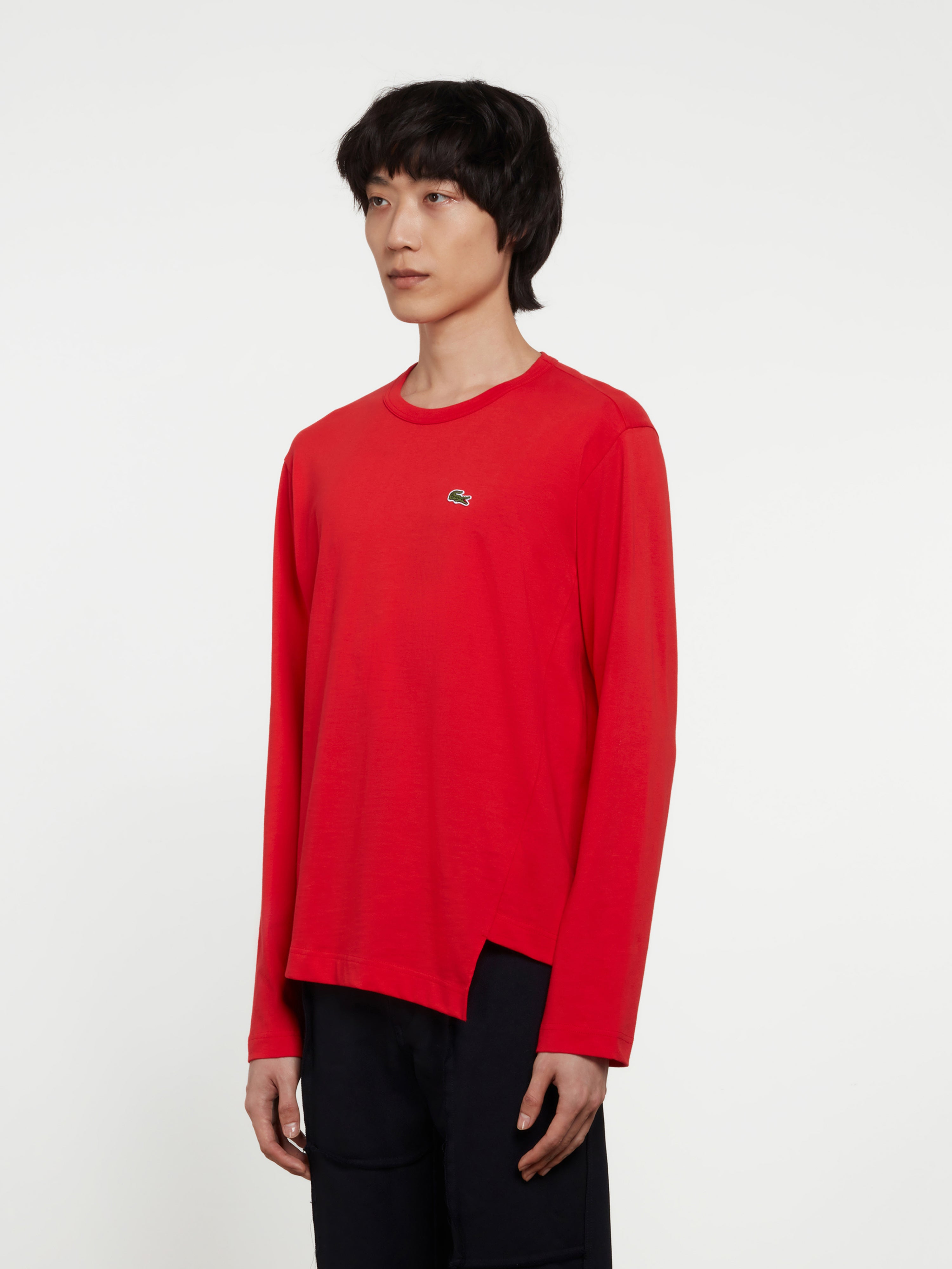 CDG Shirt - Lacoste Men’s Long Sleeve T-Shirt - (Red)