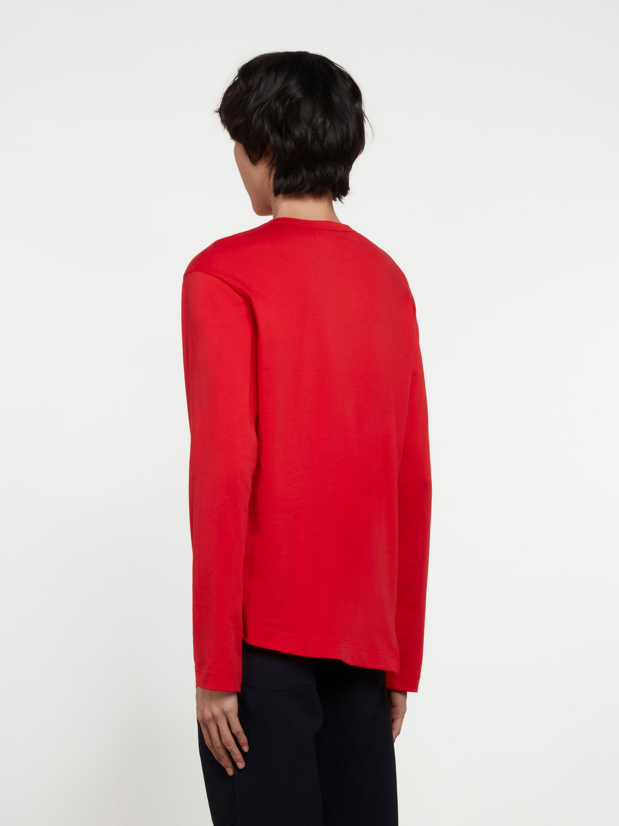 CDG Shirt - Lacoste Men’s Long Sleeve T-Shirt - (Red) view 3