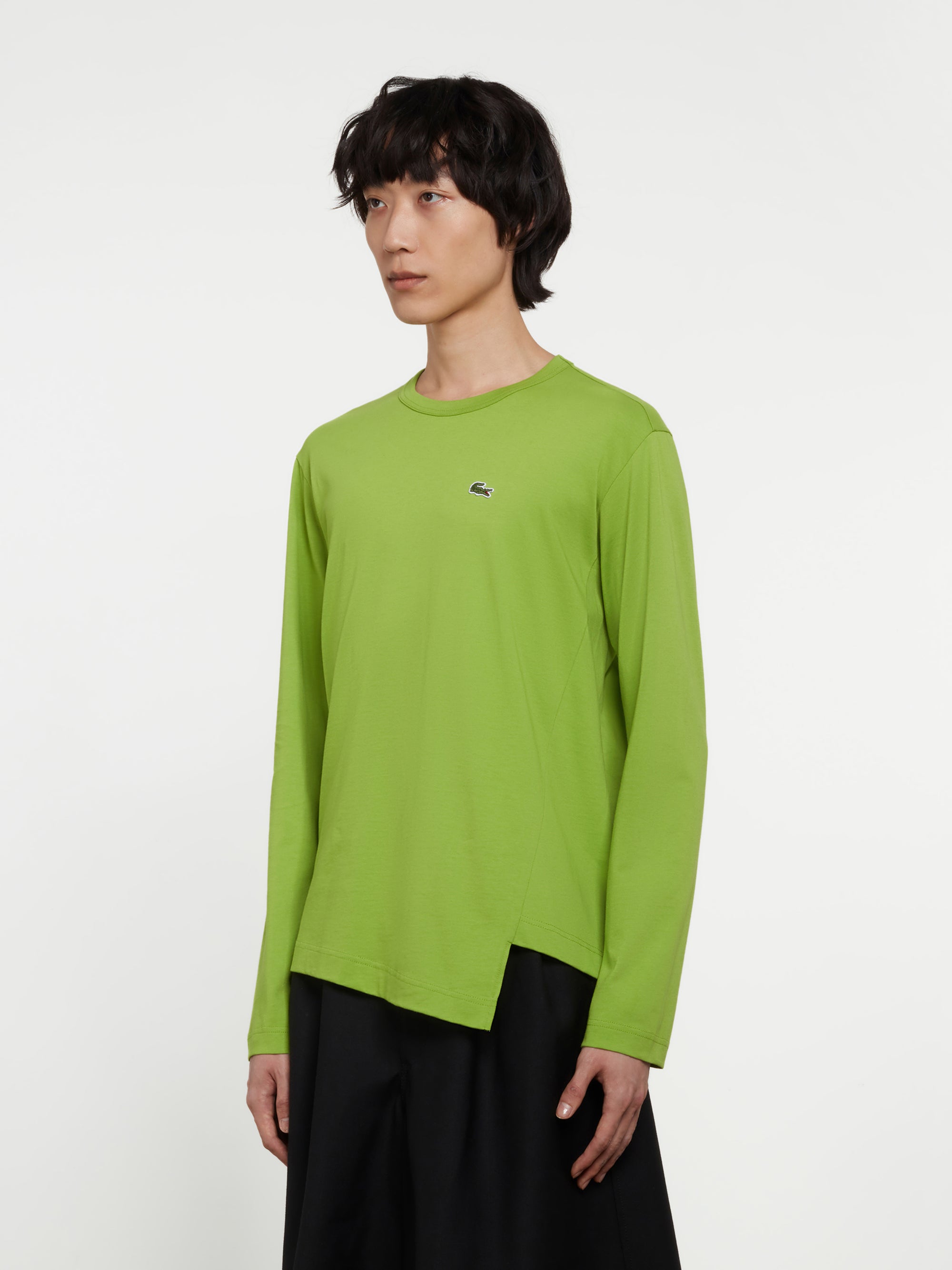 CDG Shirt - Lacoste Men’s Long Sleeve T-Shirt - (Green) view 2
