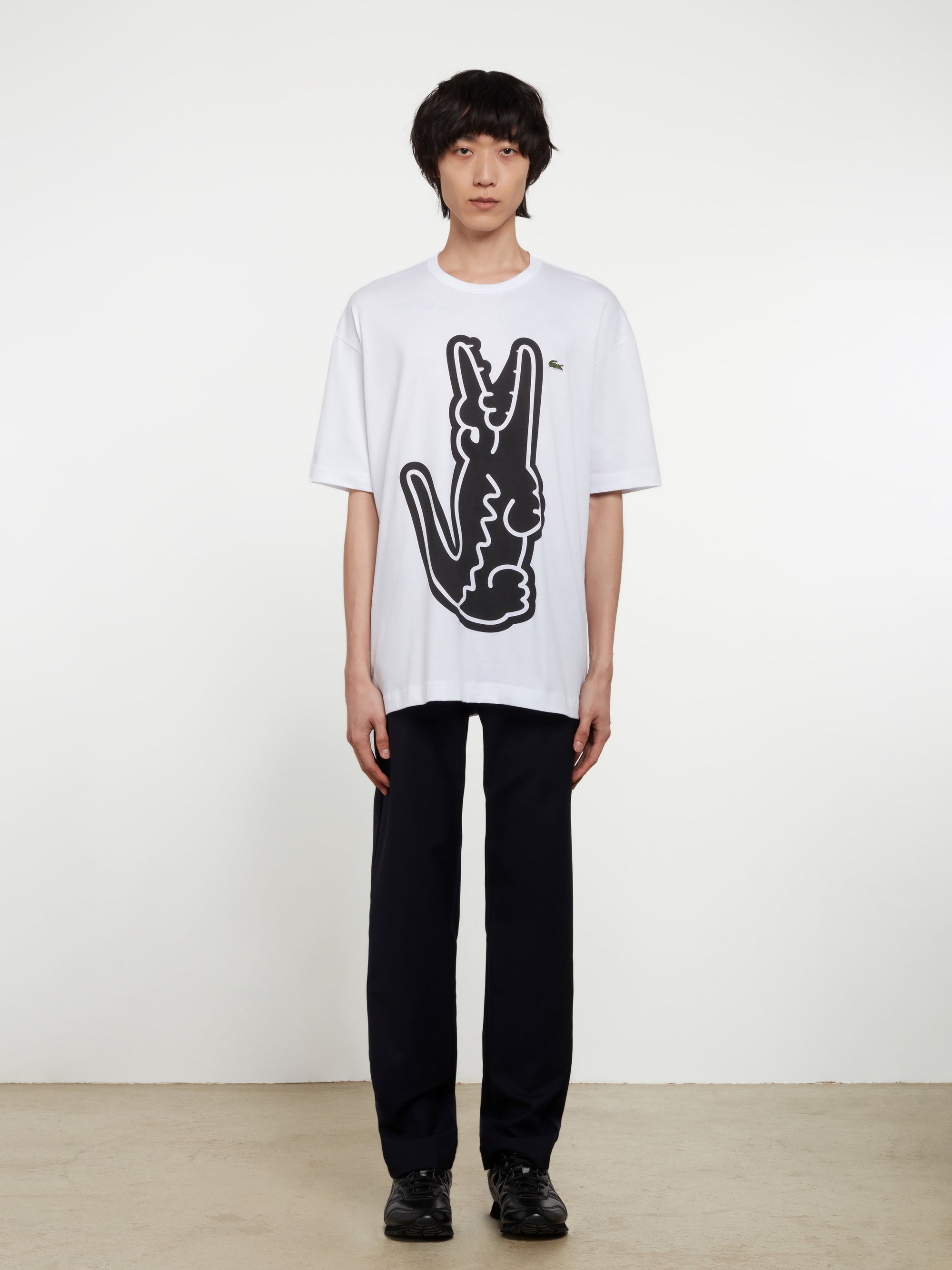 CDG Shirt - Lacoste Men’s Printed T-Shirt - (White) view 4