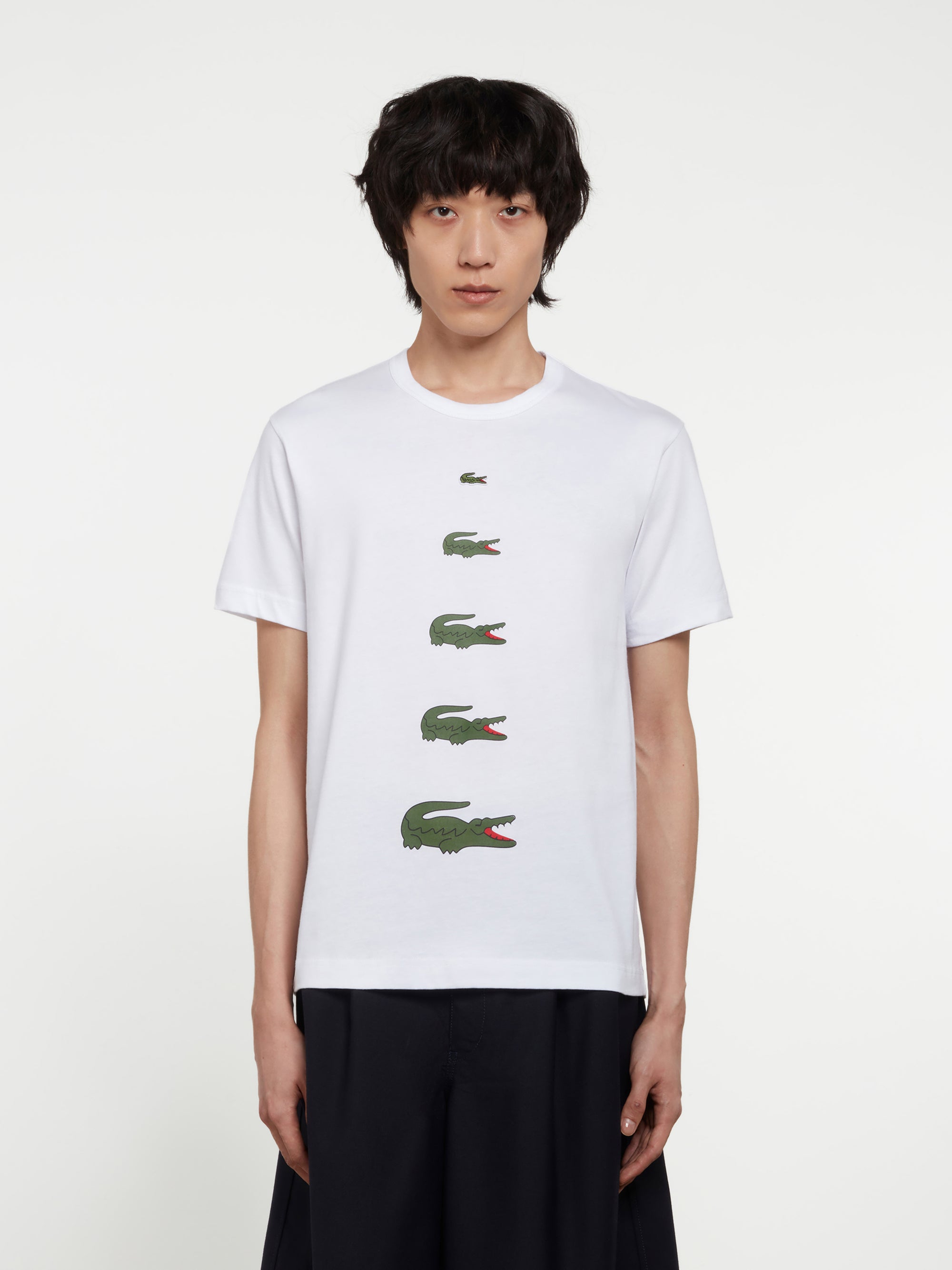 CDG Shirt - Lacoste Men’s Printed T-Shirt - (White) view 1