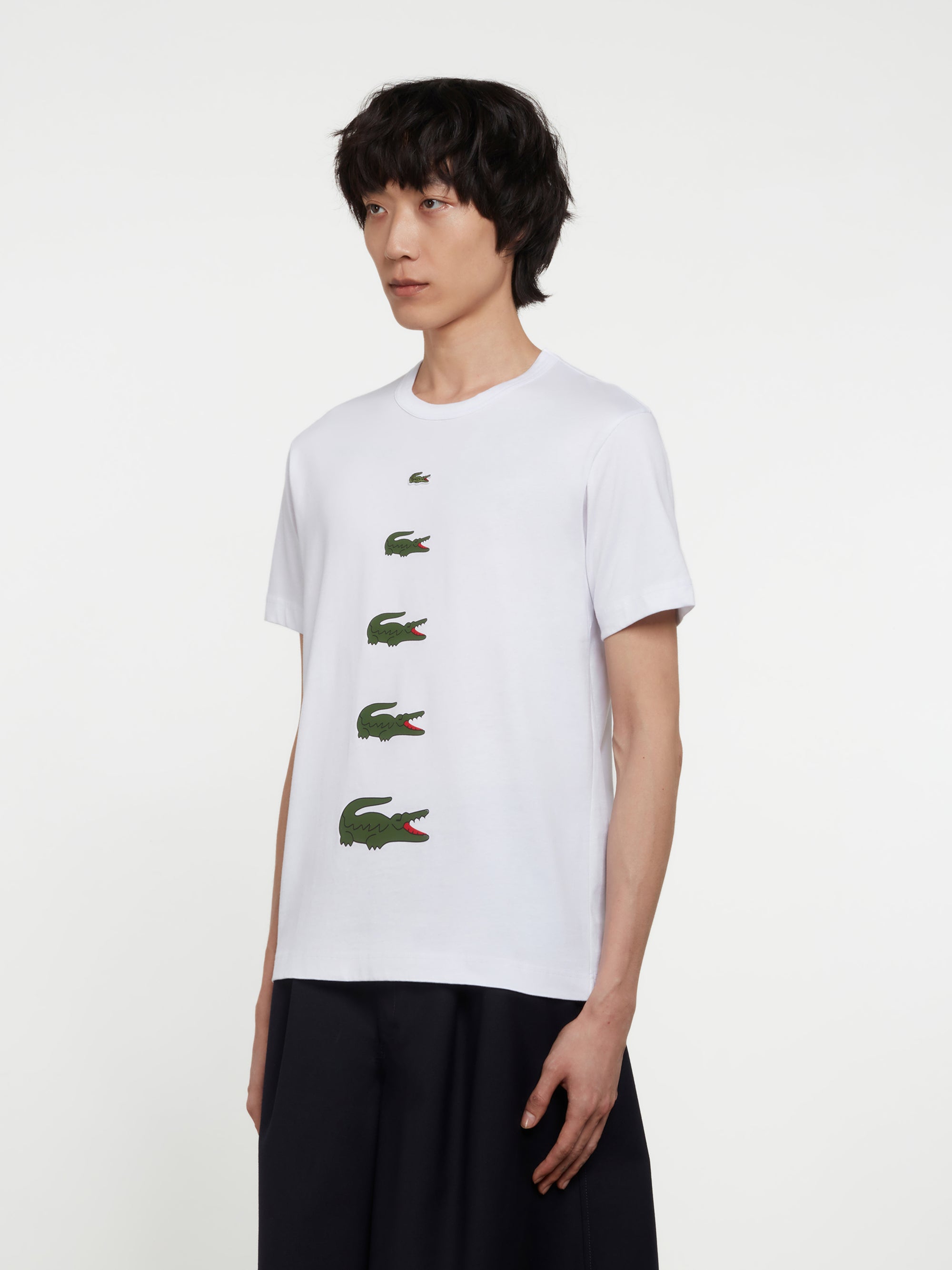 CDG Shirt - Lacoste Men’s Printed T-Shirt - (White) view 2