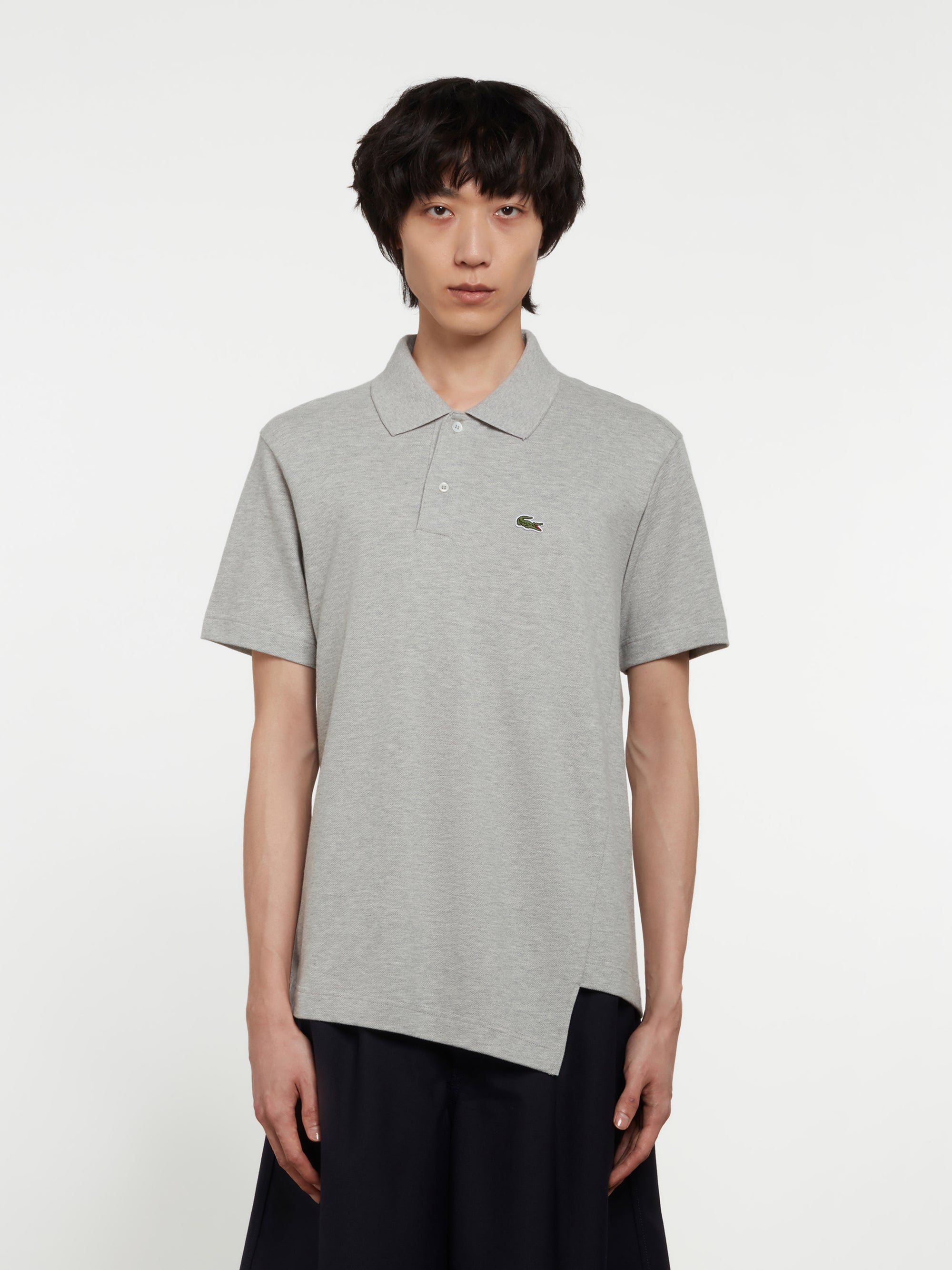 CDG Shirt - Lacoste Men's Asymmetric Polo Shirt - (Grey) view 1