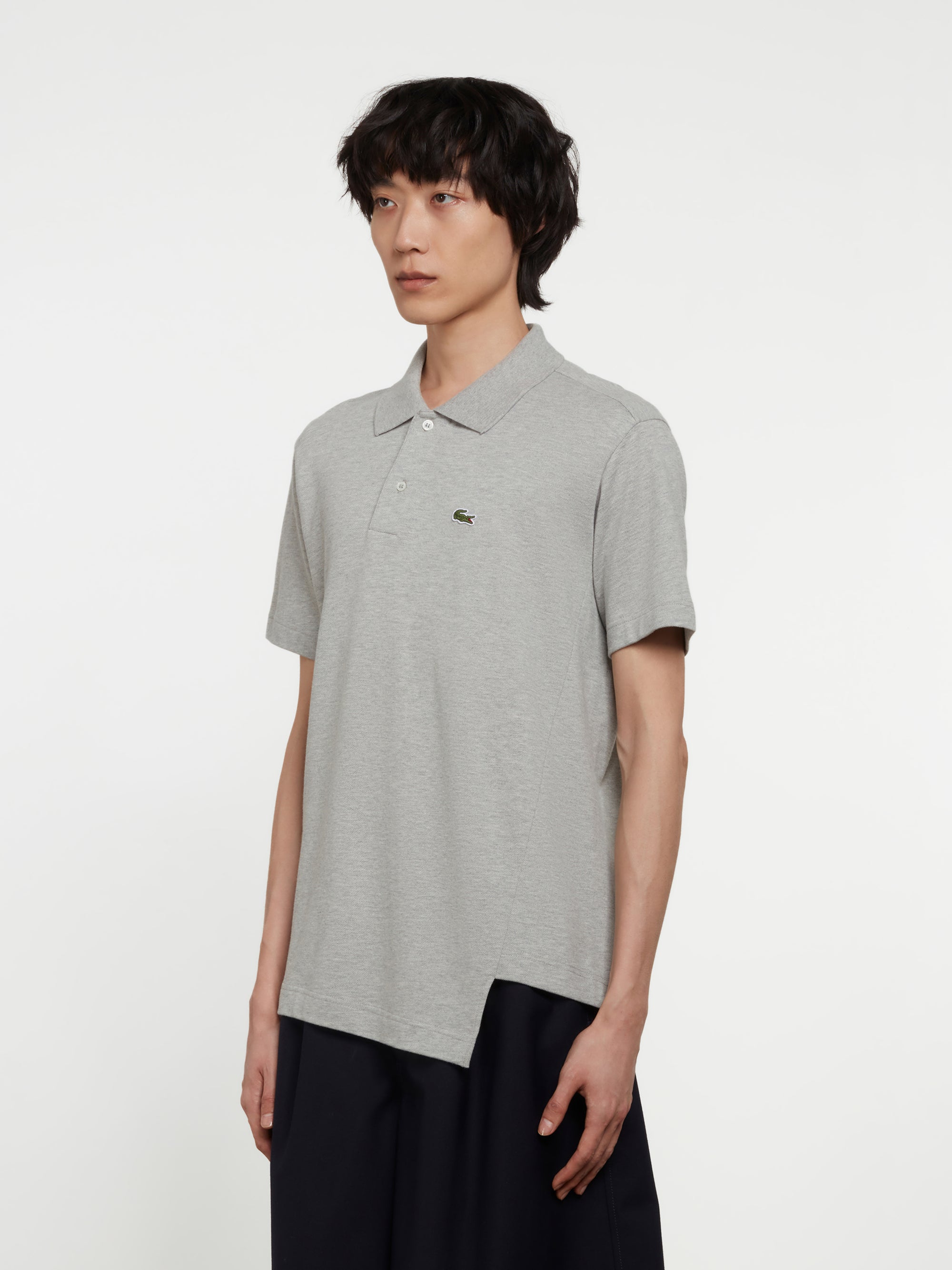 CDG Shirt - Lacoste Men's Asymmetric Polo Shirt - (Grey) view 2