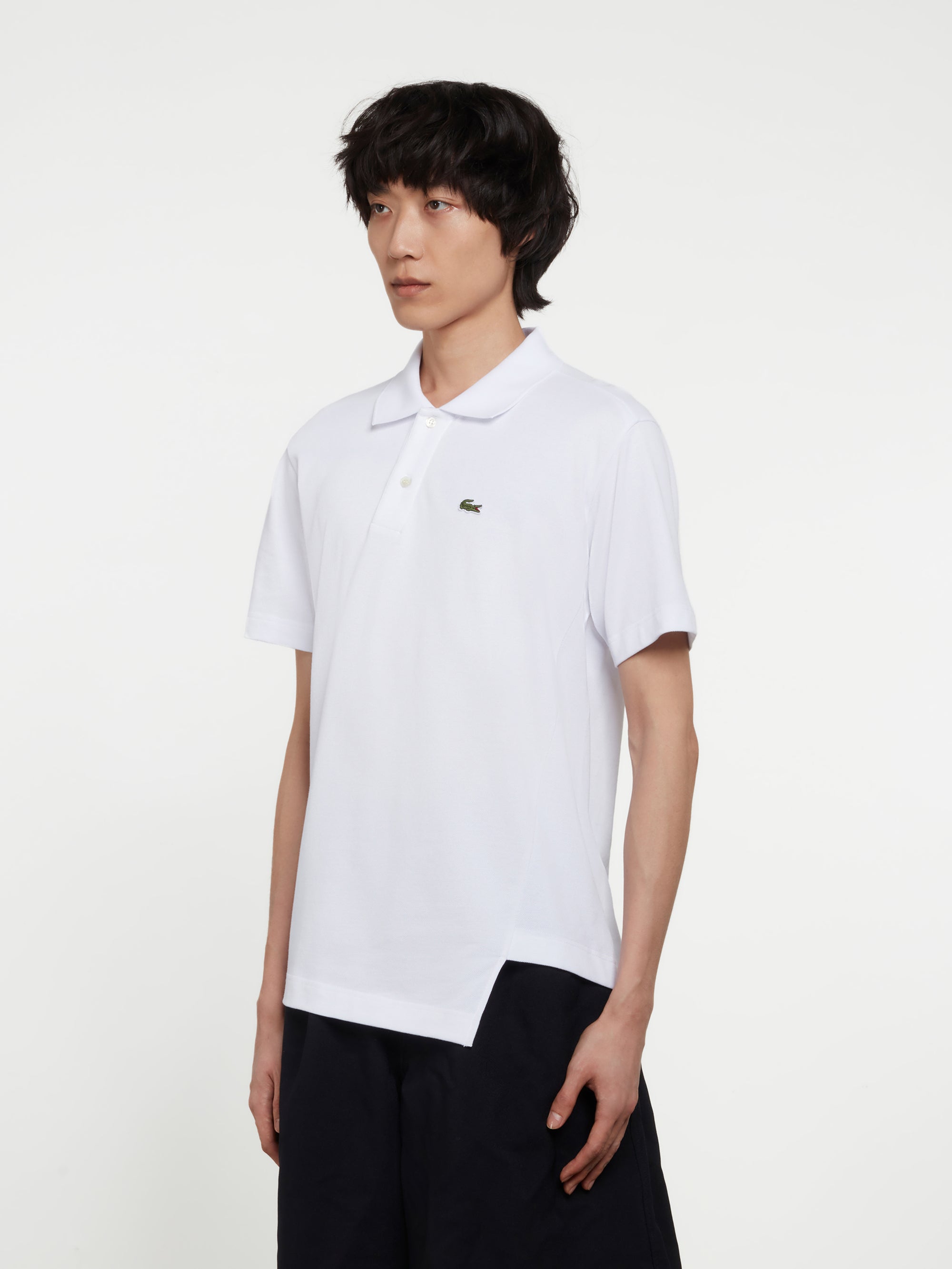 CDG Shirt - Lacoste Men's Asymmetric Polo Shirt - (White) view 2