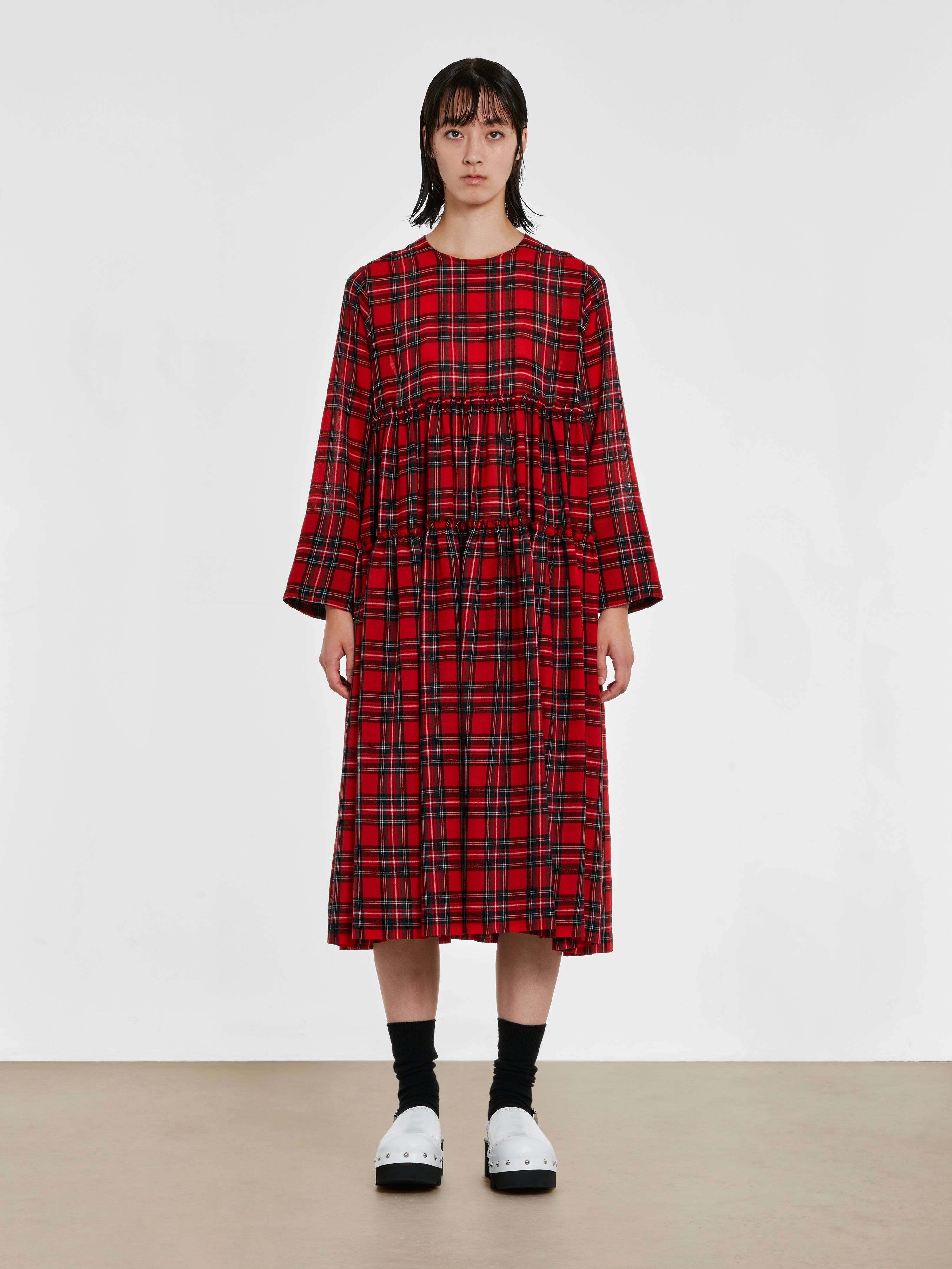 Zara red best sale tartan dress