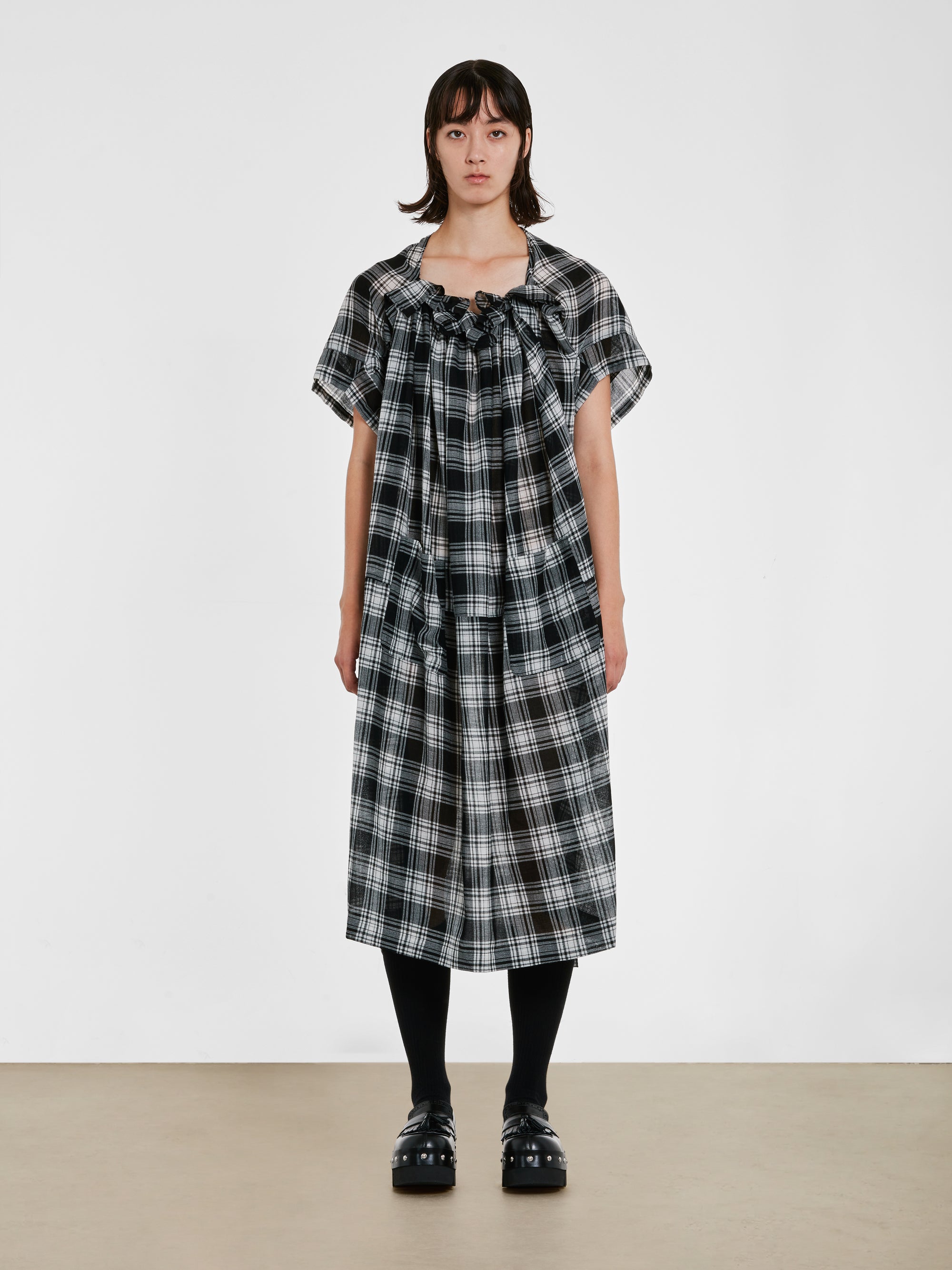 tao - Women’s Tartan Dress - (Black/White) view 1
