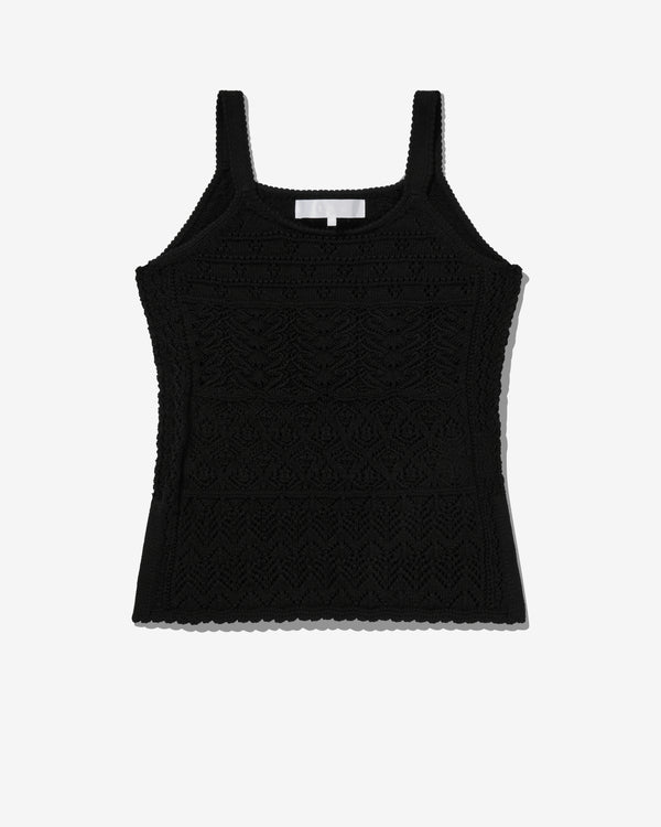 Tao - Women's Cotton Lace Crochet Vest - (Black)
