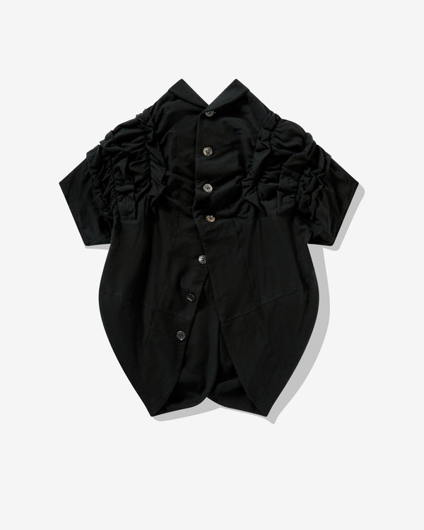 Tao - Women's Collarless Short Sleeve Shirt - (Black)