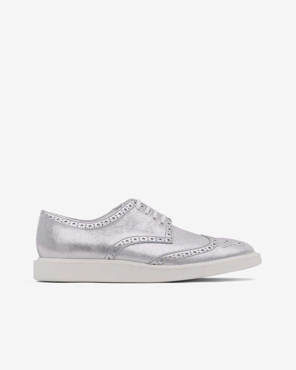 Tao - Women's Cracked Leather Brogues - (Silver)