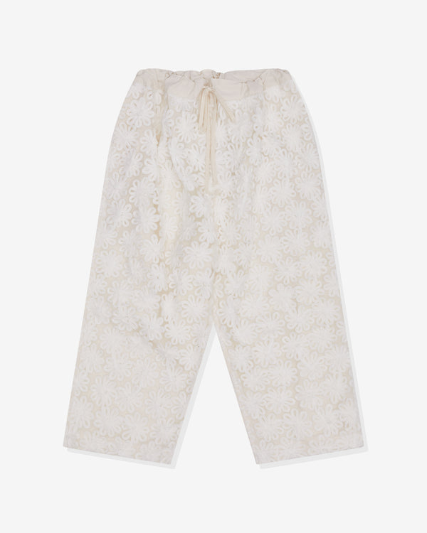 Tao - Women's Floral Embroidered Pants - (White/Natural)