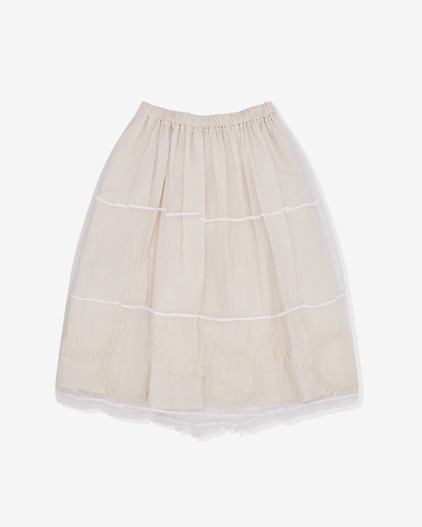 Tao - Women's Double Layer Nylon Tulle Skirt - (White/Natural)