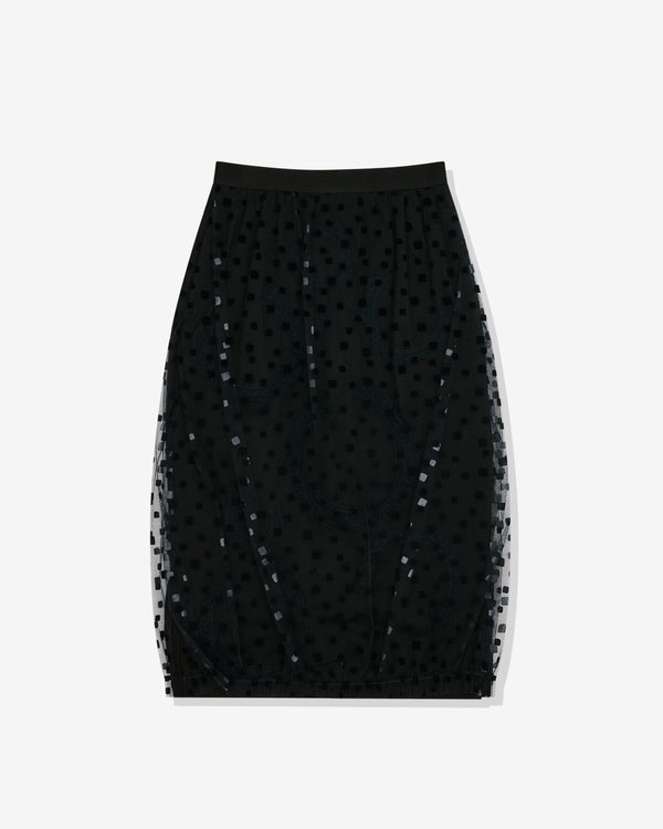 Tao - Women's Double Layer Flock Skirt - (Black)