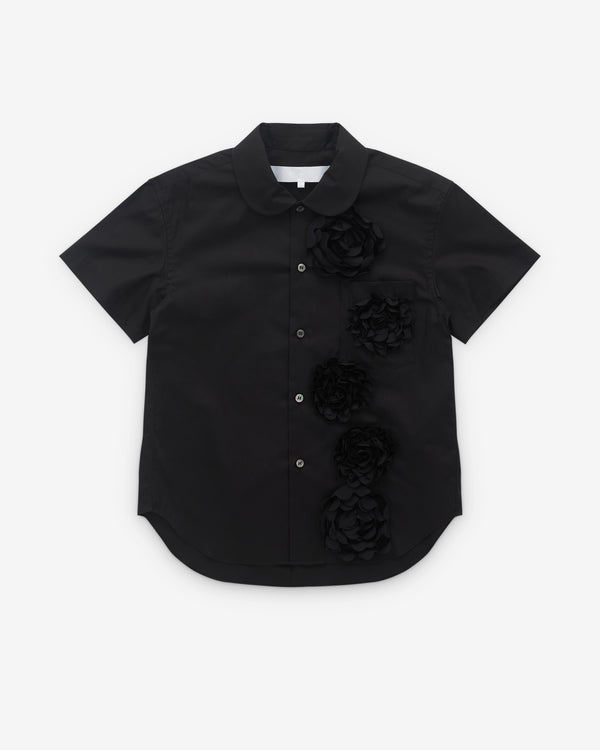 Tao - Women’s Floral Applique Shirt - (Black)
