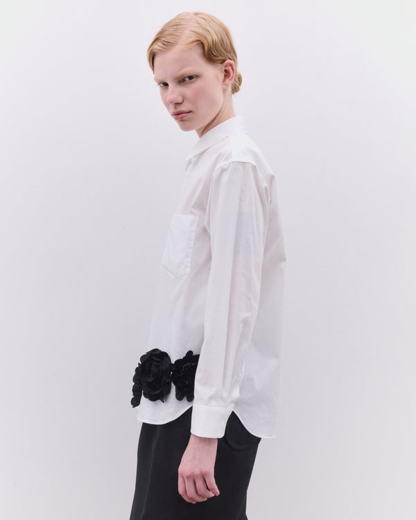 Tao - Women’s Floral Applique Shirt - (White)