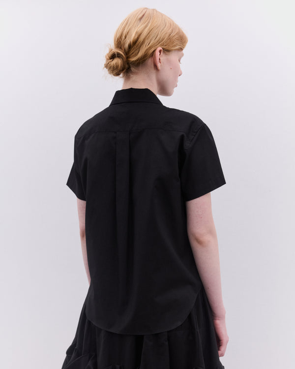 Tao - Women’s Short Sleeve Floral Applique Shirt - (Black)