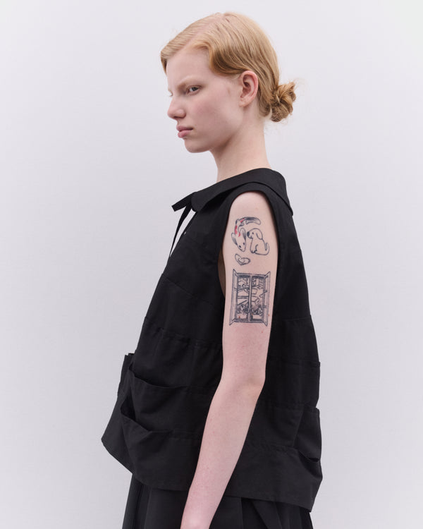 Tao - Women’s Cotton Tiered Top - (Black)