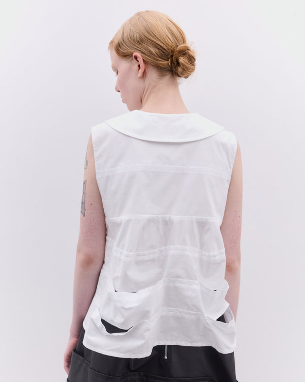 Tao - Women’s Cotton Tiered Top - (White)