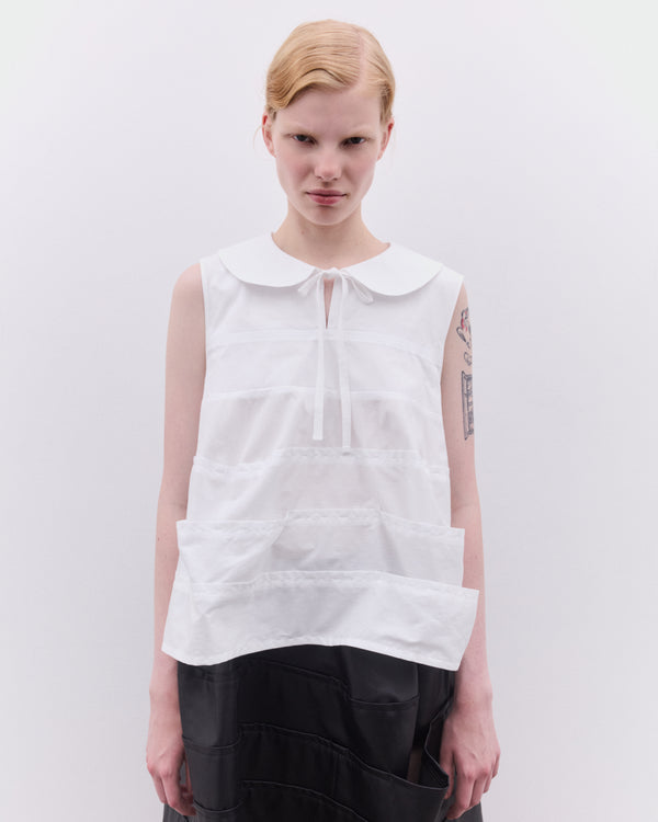 Tao - Women’s Cotton Tiered Top - (White)